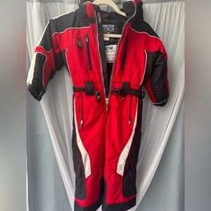 Obermeyer Kids Snowsuit Size 4 Red Hooded Winter Ski Snowboard Suit